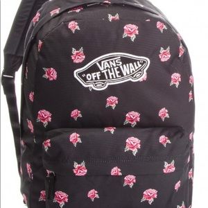 Vans backpack in black with roses. In very good condition.